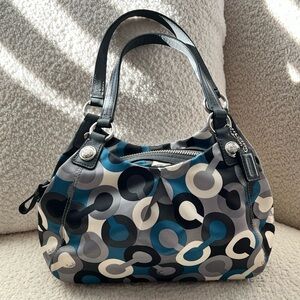 Coach Mia Bias Op Art Maggie Satin Y2K Shoulder Bag